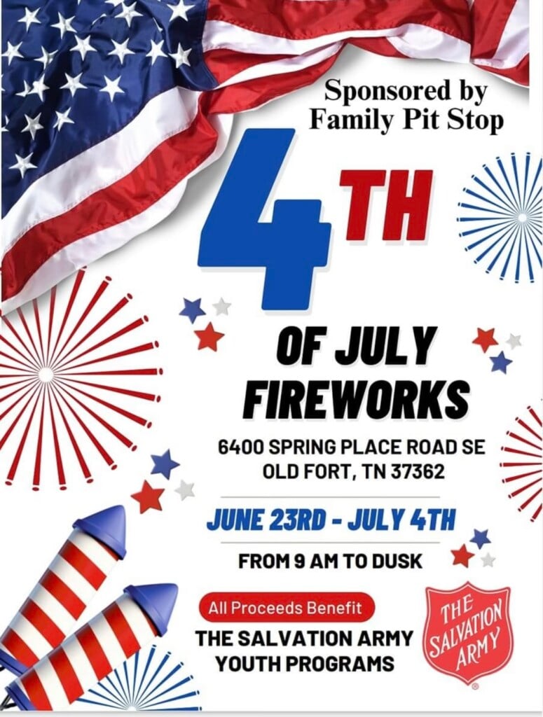 4th of july fireworks flyer