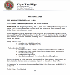 TDOT press release