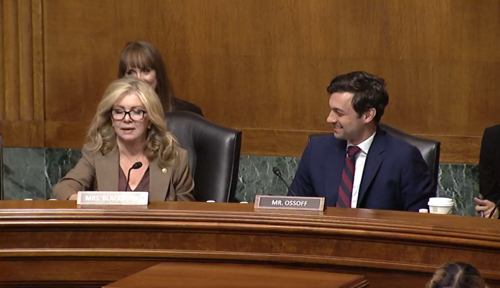 Blackburn and Ossoff at Human Rights Committee