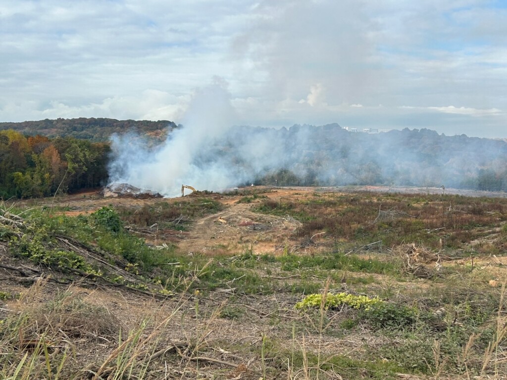 Mulch fire off of Highway 58