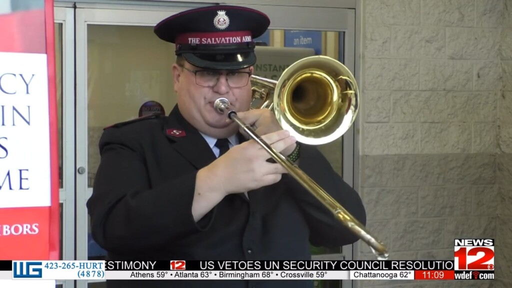 Major Plays Trombone And Rings Bell For Salvation Army Fundraiser In Chattanooga