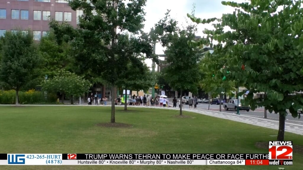 A Group Protested At Millar Park Demanding "no War On Iran"