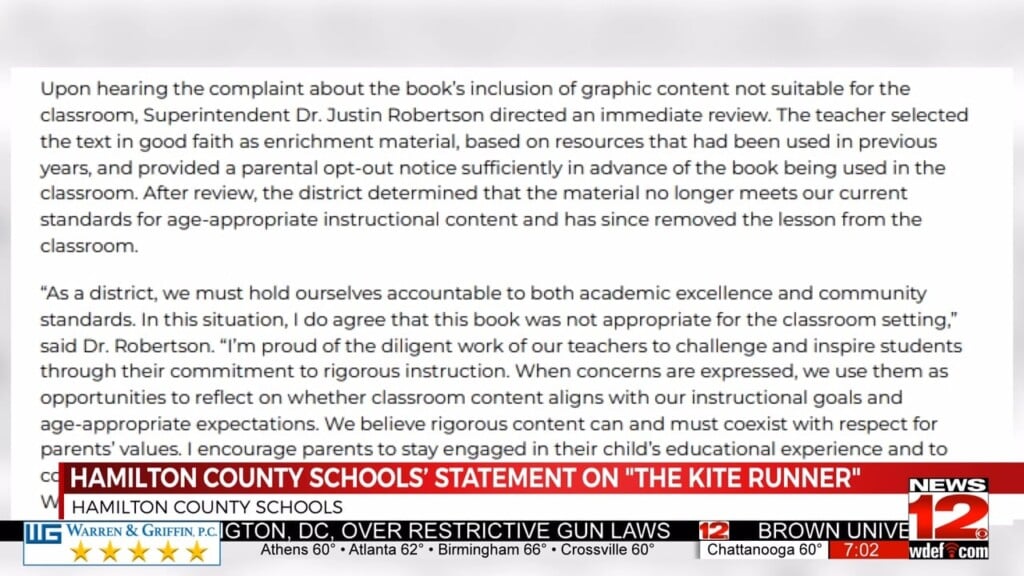 Hamilton County Parent Raises Concerns Over Classroom Reading Assignment
