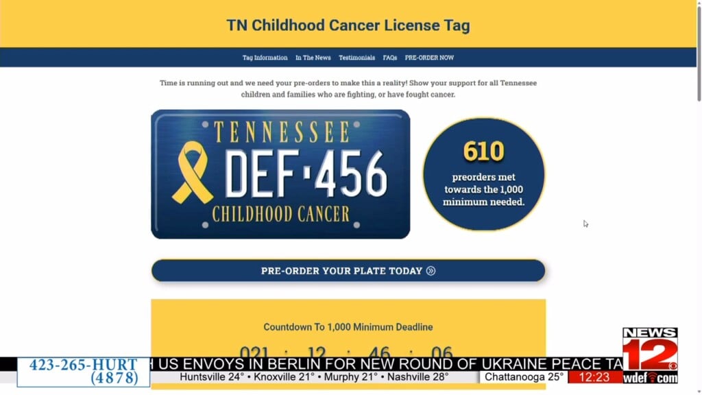 This Morning Tn Childhood Cancer License Tag