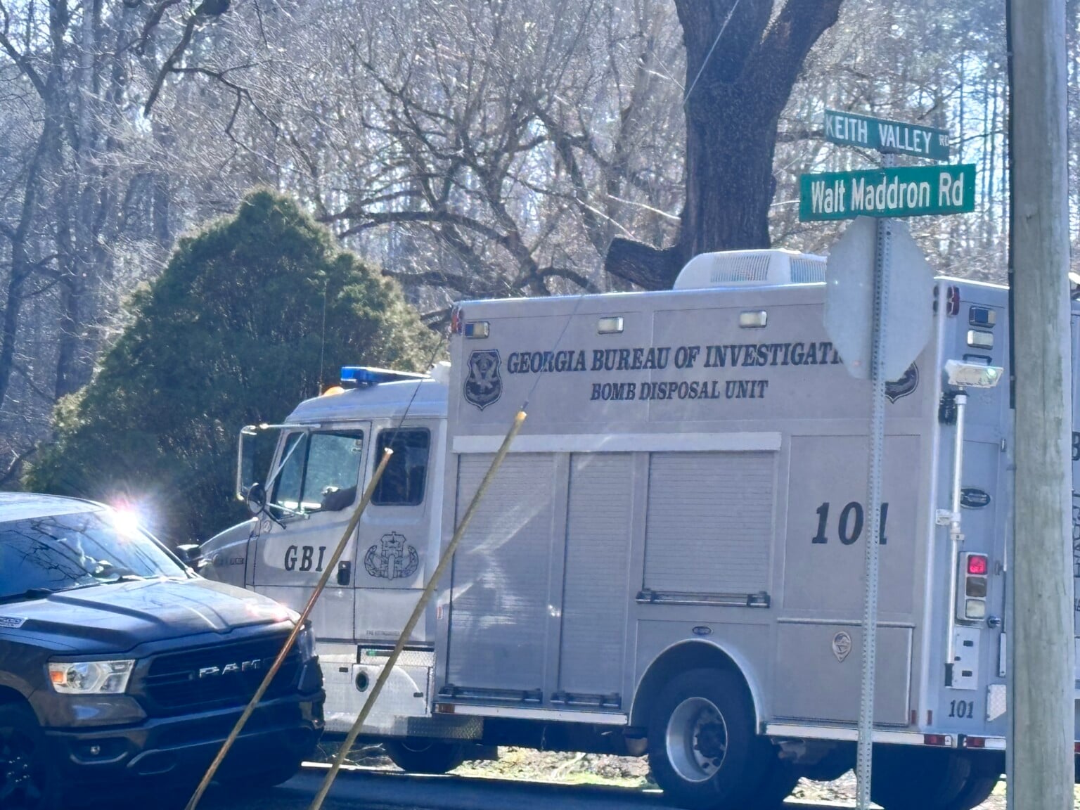 A hazmat response team at the scene of the discovery in Whitfield County
