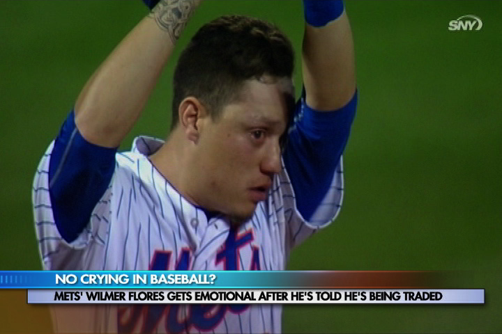 Wilmer Flores cries on field amid trade rumors