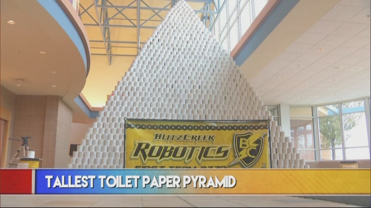 Tallest Toilet Paper Pyramid WFXB