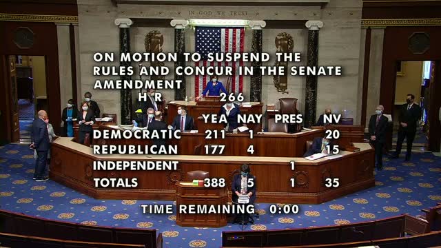 House Passes Relief Aid As Key Virus Model Makes Chilling Tweak