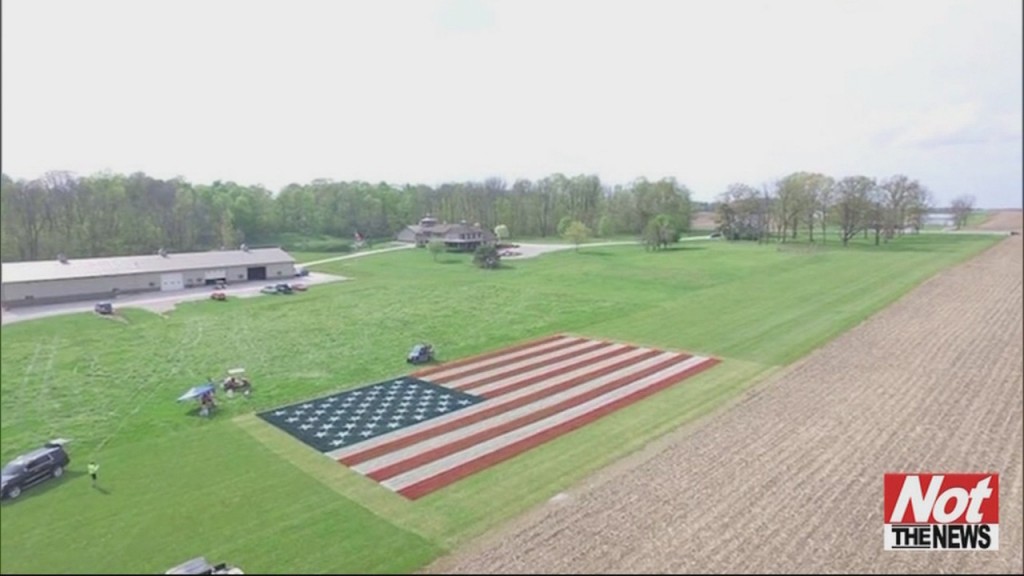 Us Flag In Field