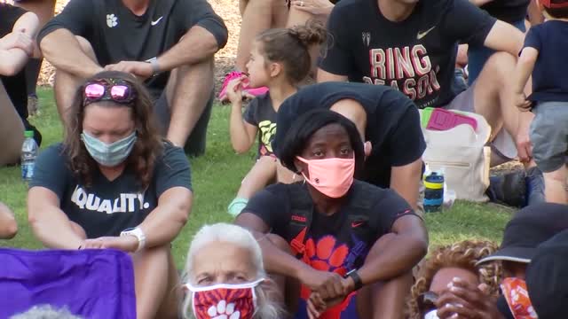 Sc: Clemson Football Players Speak At Protest