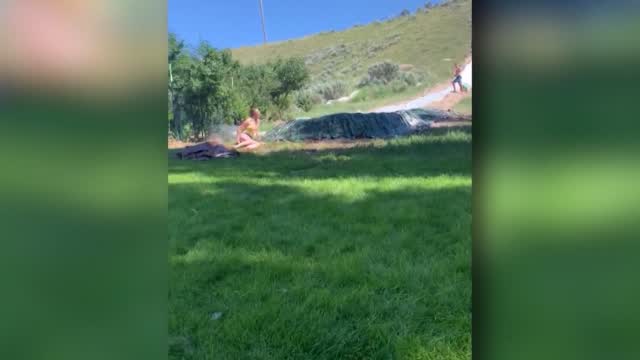 Id: Man Attempts World Record At Homemade Slip N Slide