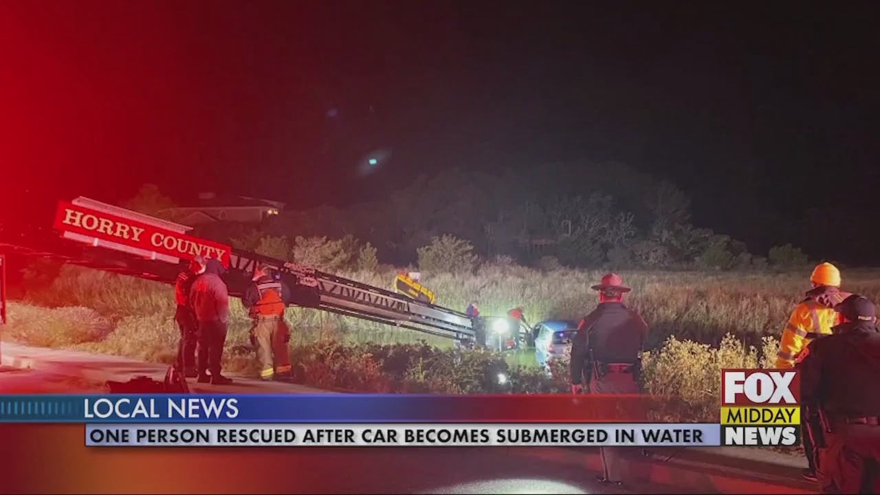 One Person Rescued After Car Becomes Submerged in Horry County - WFXB