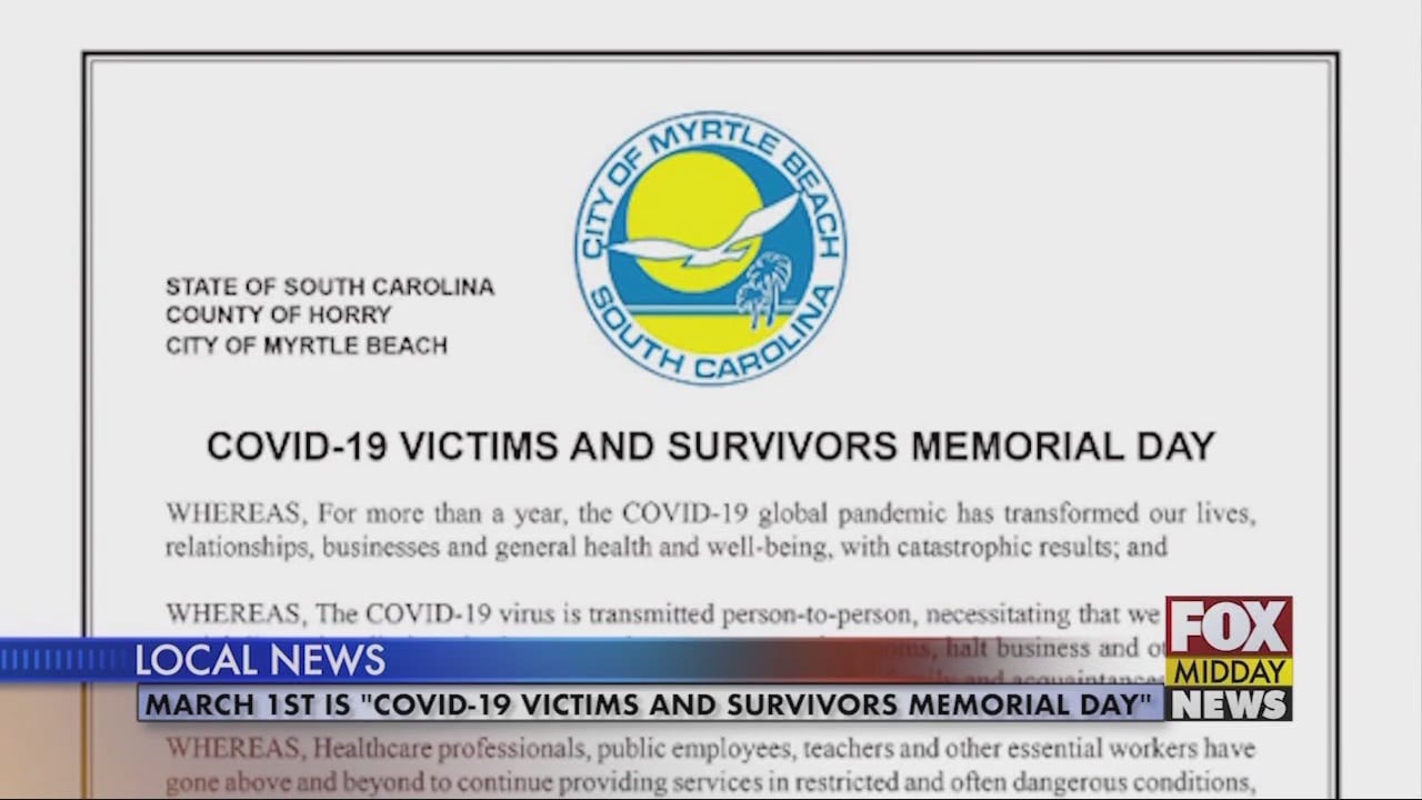 Myrtle Beach Declares March 1st 'Covid-19 Victims and Survivors Memorial Day'