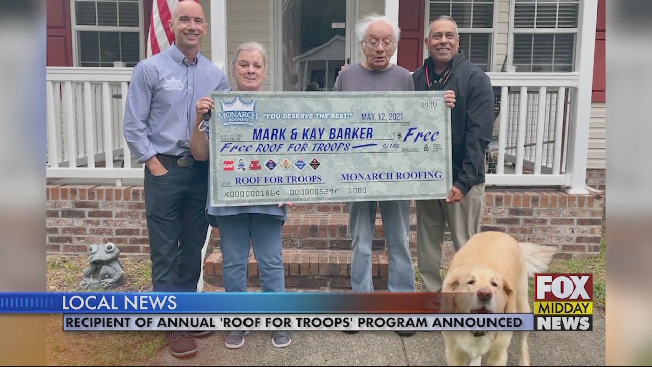 Monarch Roofing Announces Annual 'Roof For Troops' Program Recipient WFXB