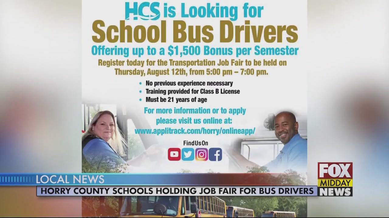 Horry County Schools Hosting Job Fair Tonight for New Bus Drivers WFXB