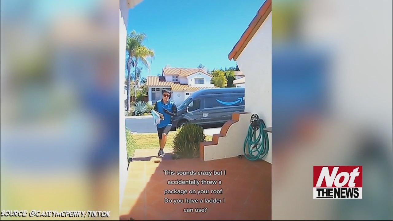 Delivery Driver Accidentally Throws Package on to Roof WFXB