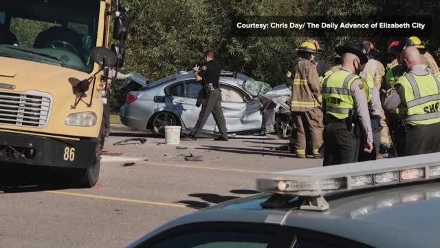 Nc: Chase Ends With Car Crash Into School Bus