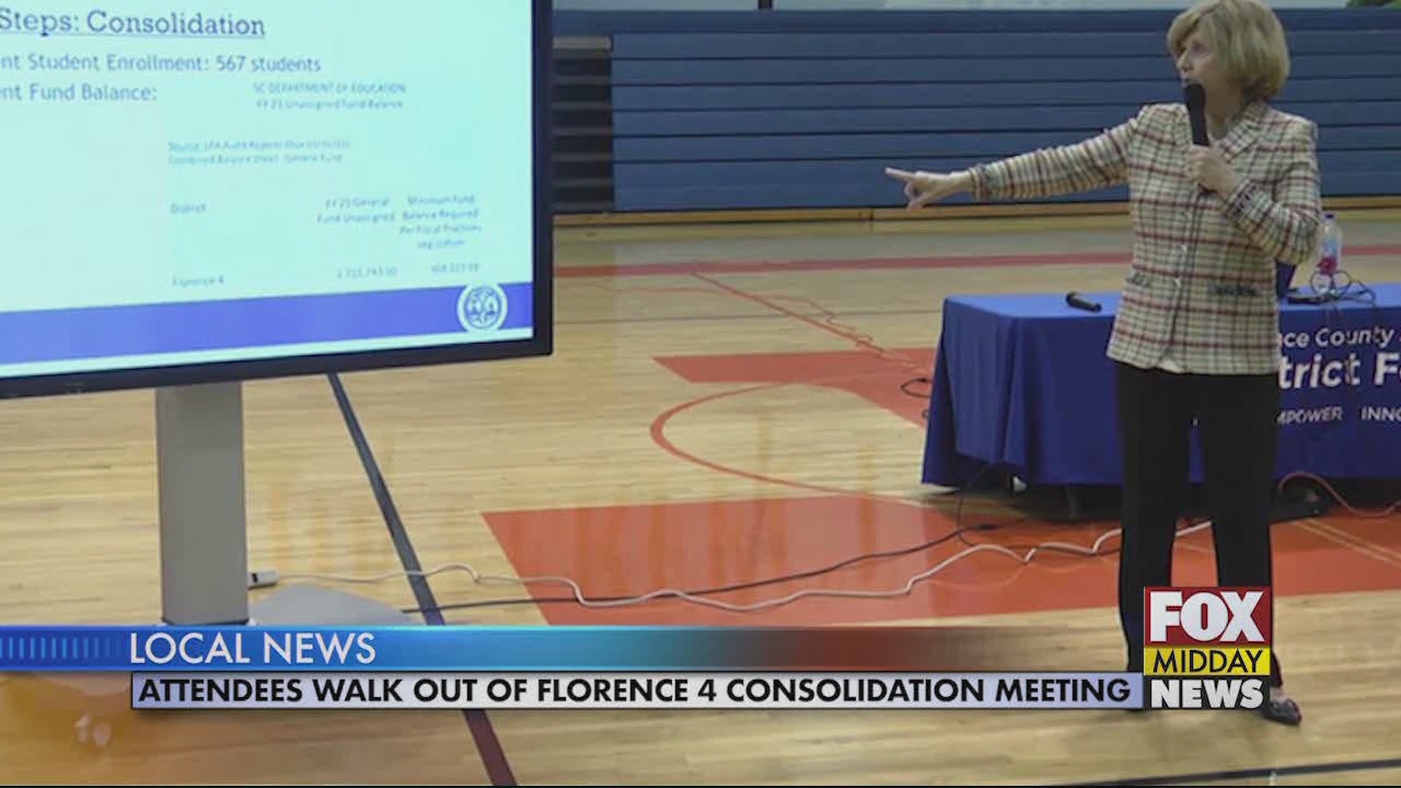 Attendees Walk Out of Florence School District 4 Consolidation Meeting