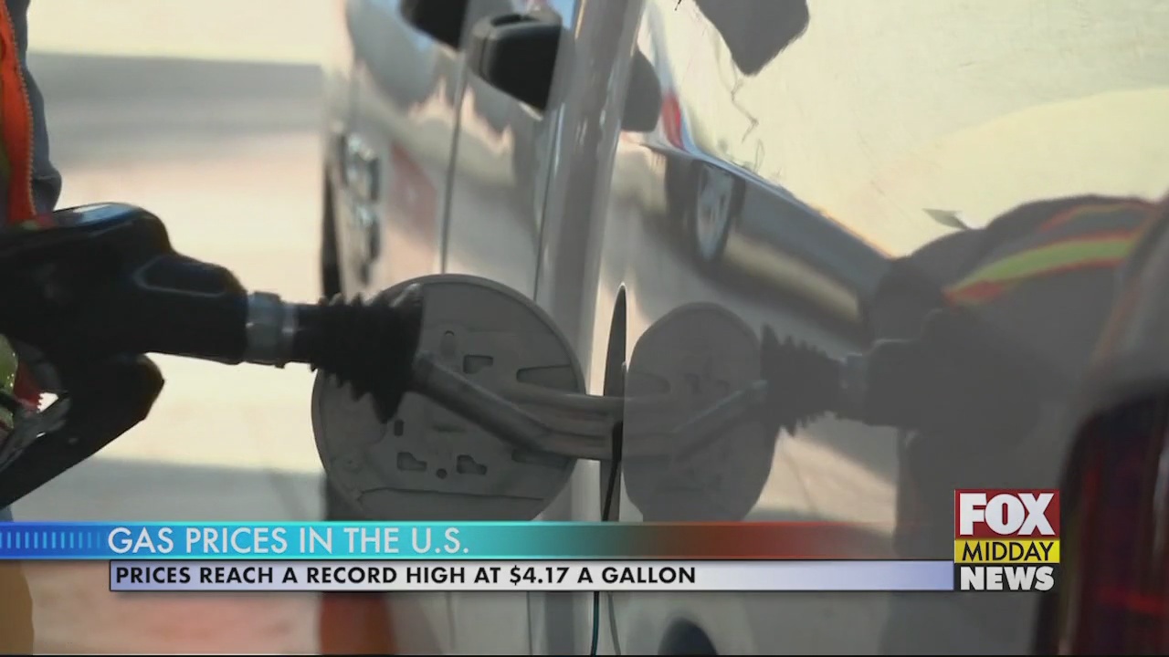 Gas Prices Reach a Record High Average of $4.17 a Gallon - WFXB
