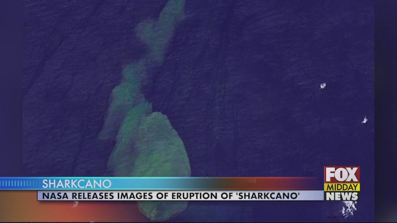 NASA Releases Images of Eruption of 'Sharkcano' WFXB