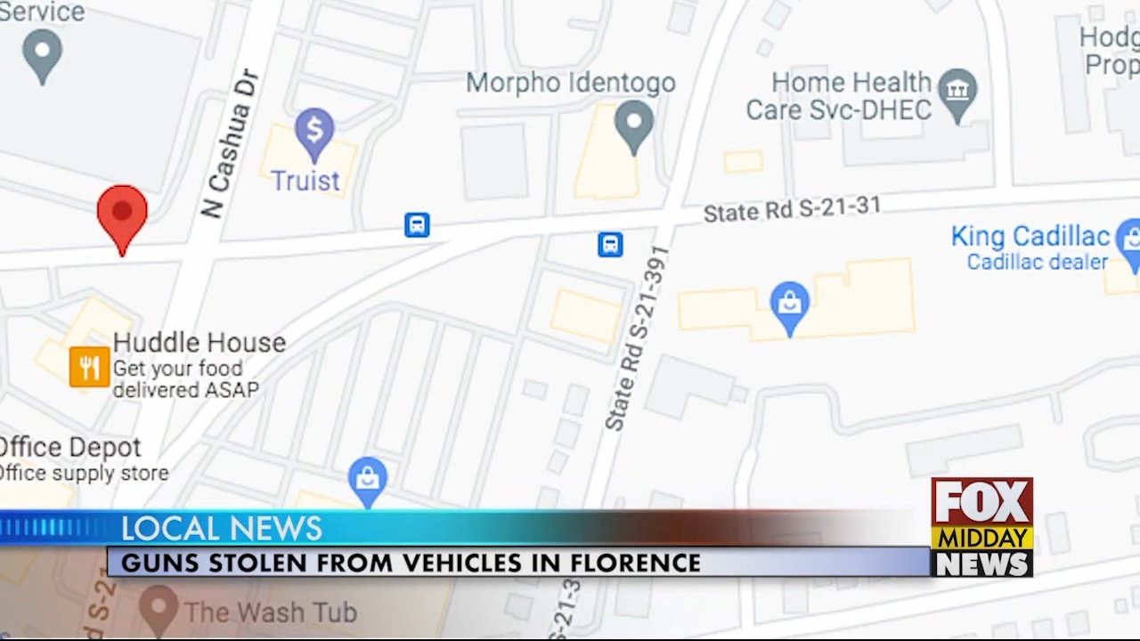 7 Guns Stolen From Vehicles in Florence - WFXB