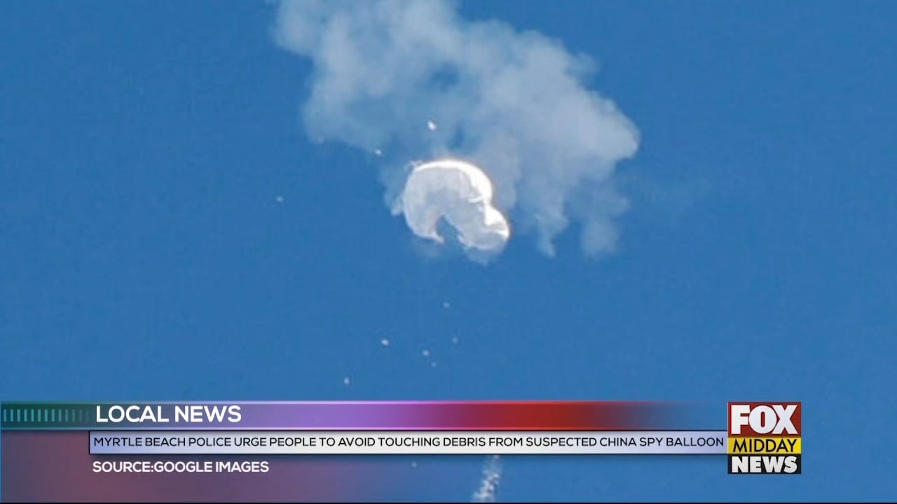 Contact Myrtle Beach Police If Debris From Spy Balloon Is Found - WFXB