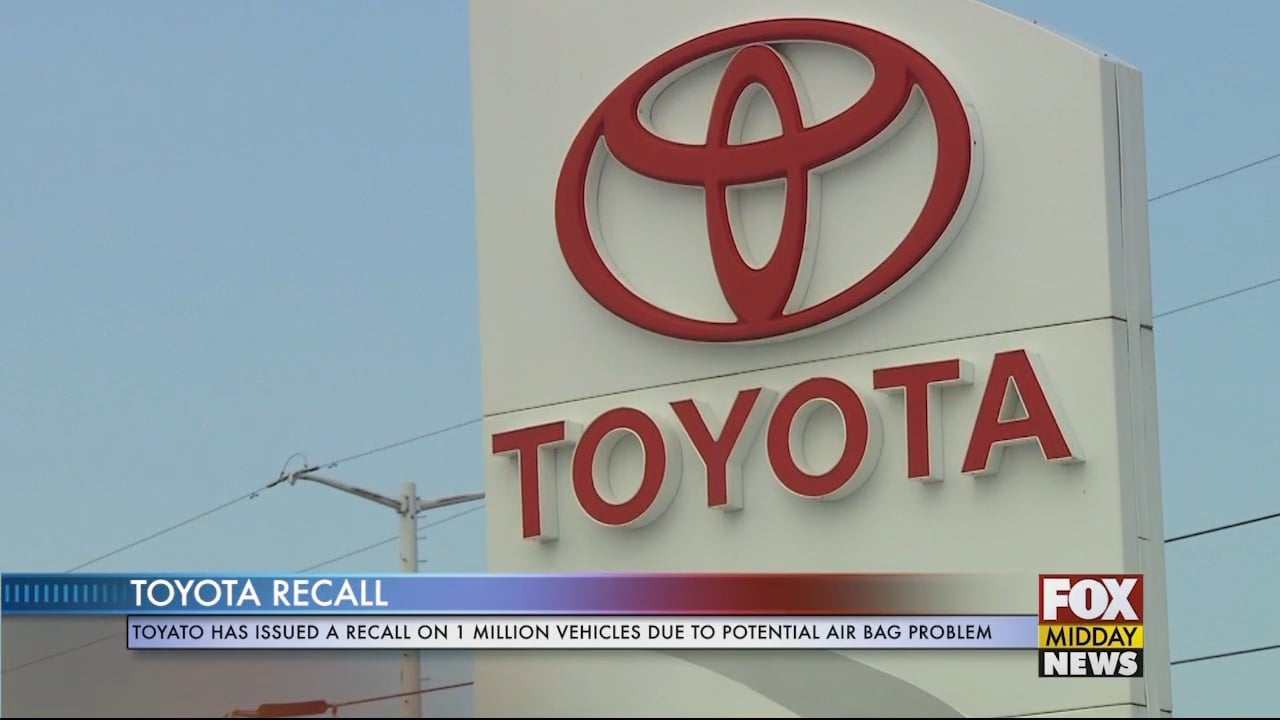 Toyota Recalls 1 Million Vehicles Over Potential Airbag Issue Wfxb