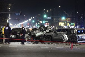 A Vehicle Driving The Wrong Way On A Chicago Street Causes High Speed Crash, Killing Its Occupants And Injuring 16, Police Say