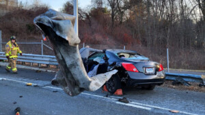 Shocking Photos Show The Aftermath Of A Connecticut Car Impaled By A Guardrail