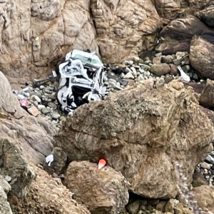 Tesla Plunges 250 Feet Off A California Cliff, All 4 Occupants Survive