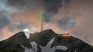 Car Size Laser Deflects Lightning Atop A Mountain In Switzerland