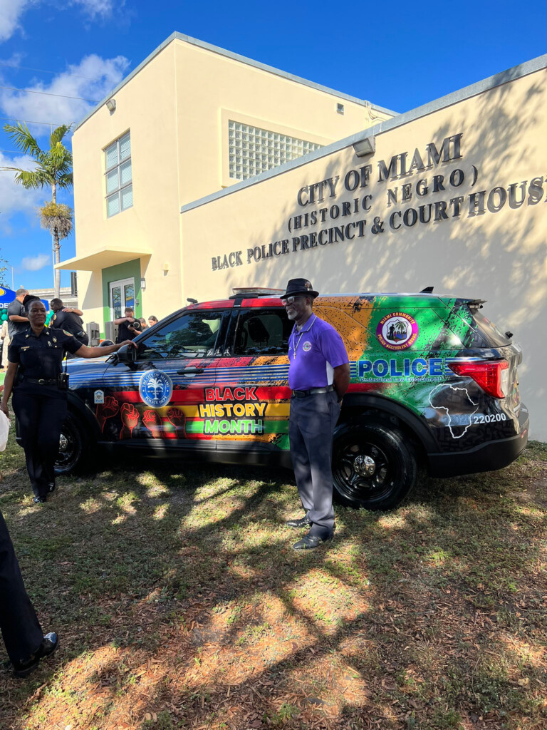 Miami Police Unveil Black History Month Inspired Vehicle Wrap Featuring Pan African Colors And Kente Cloth