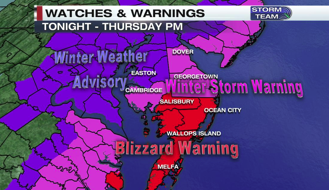 Blizzard Warning Issued for Delmarva Ahead of Storm - 47abc