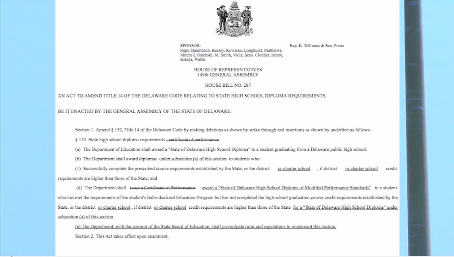 Bill creates modified diplomas for students with special needs 47abc