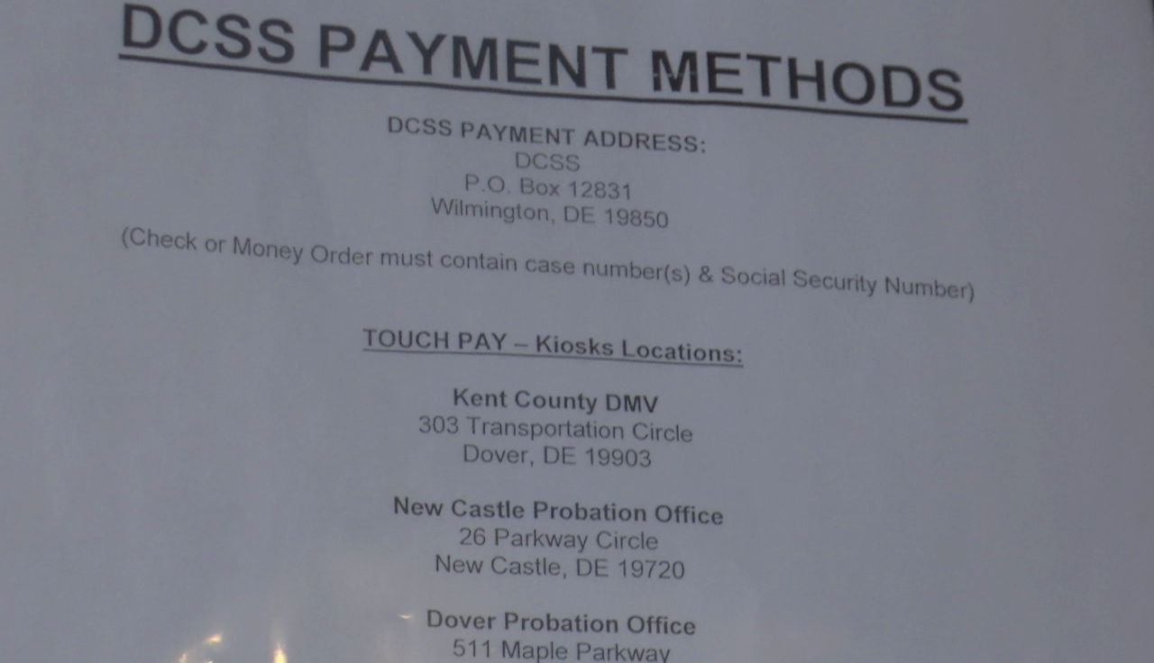 Delaware division of child support services now accepting payments by