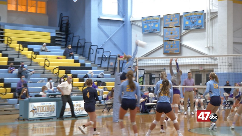 Cape Henlopen's Rileigh Wilson Scores One Of Her 15 Kills Against Delmarva Christian
