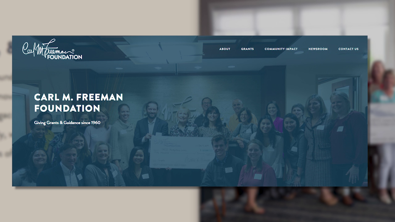 Carl M. Freeman Foundation supporting nonprofit organizations in 100K
