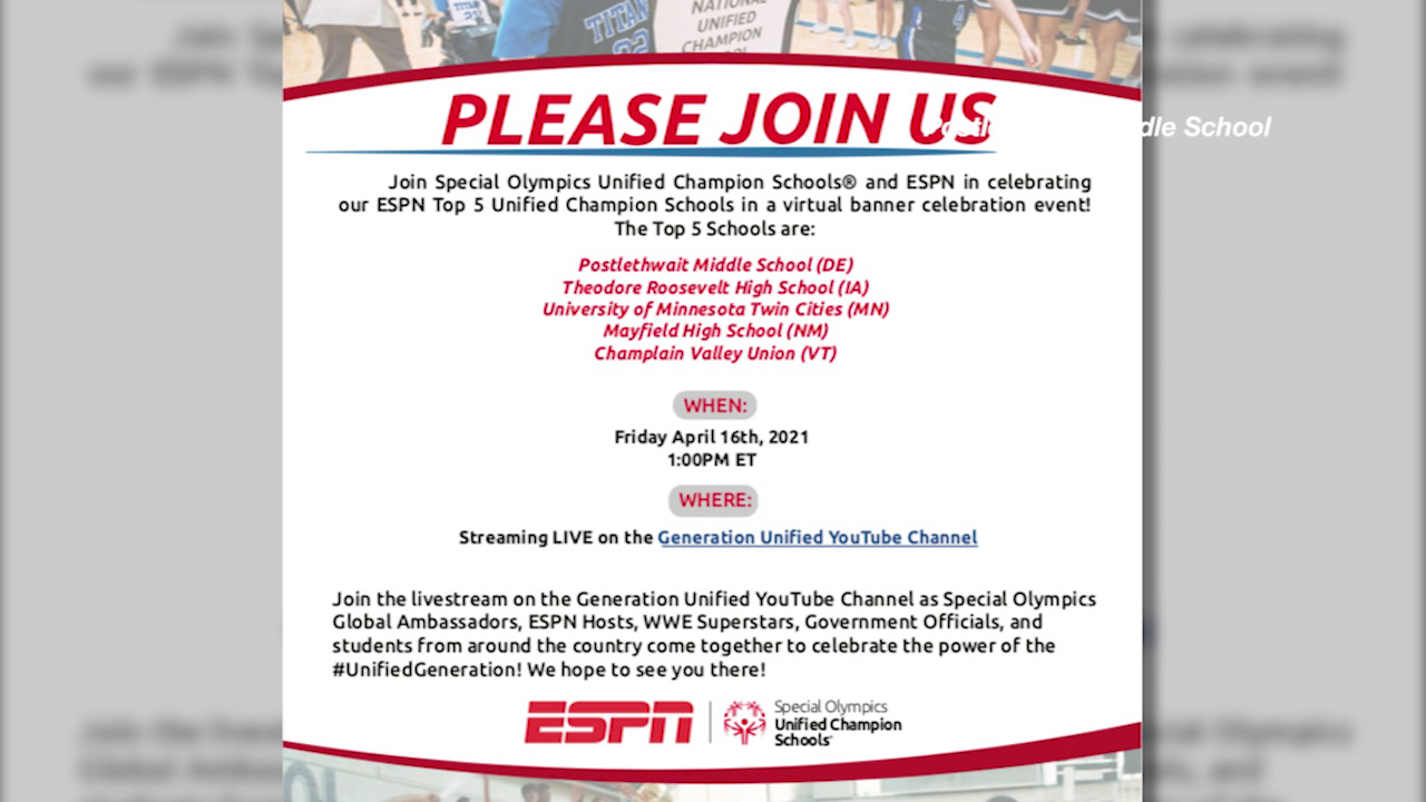 ESPN and Special Olympics recognizing Delaware school for inclusion - Vimarsana News