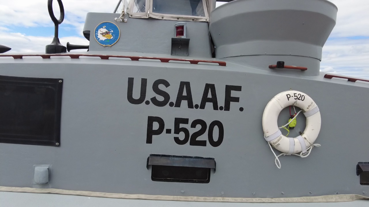 P520 historical crash boat settles in Cambridge, showcasing rich