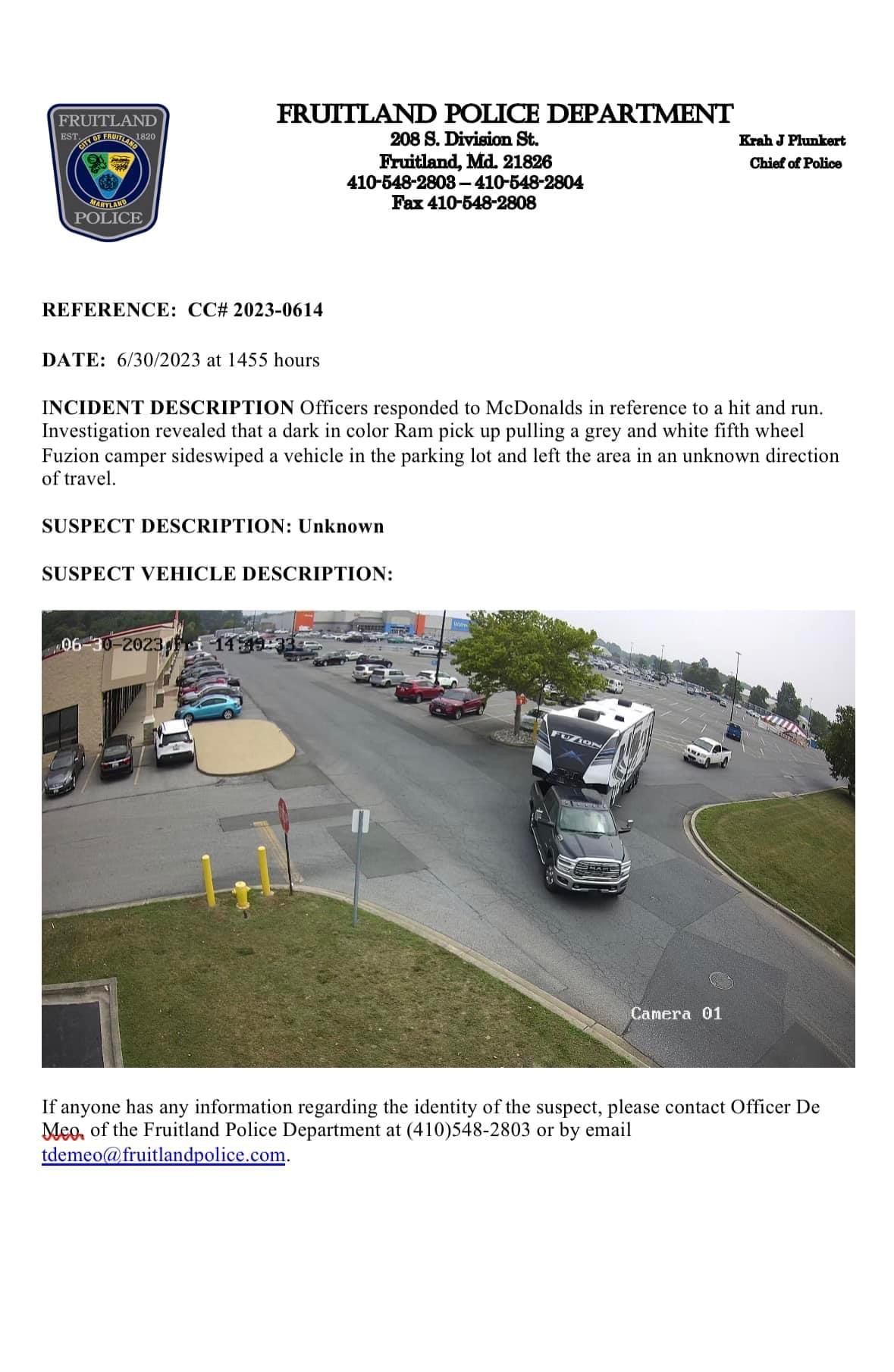 Hit and run outside the McDonalds parking lot in Fruitland 47abc