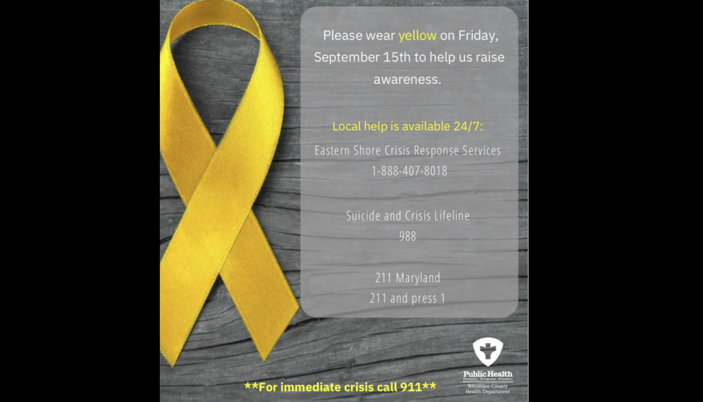 Suicide prevention day wear yellow