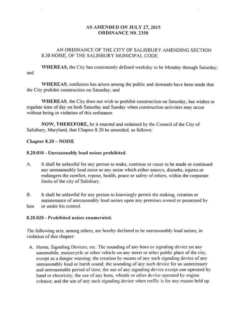 Noise Ordinance