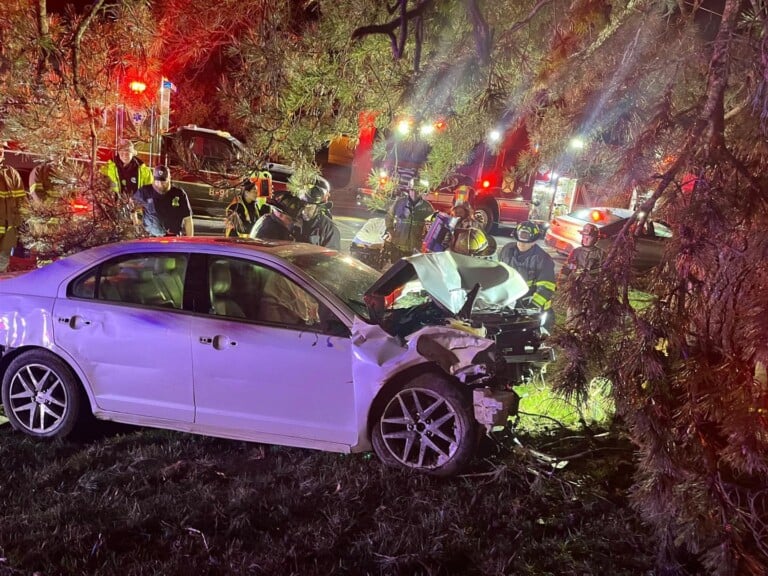 Driver Trapped After Crashing Car into Tree in Millsboro - 47abc