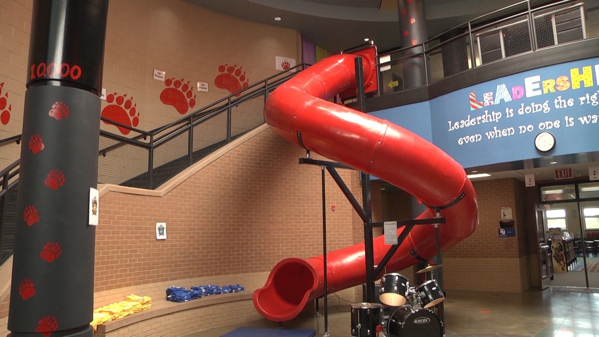 Bristow Elementary reveals new indoor slide