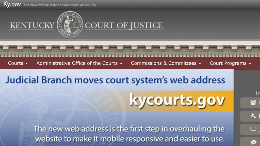 Kentucky courts system moves to new web address WNKY News 40 Television