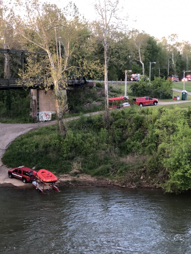 First responders search for man who jumped from pedestrian bridge