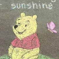 Pooh Sidewalk Art