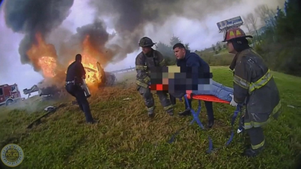 Cameras Capture Fiery Crash Rescue