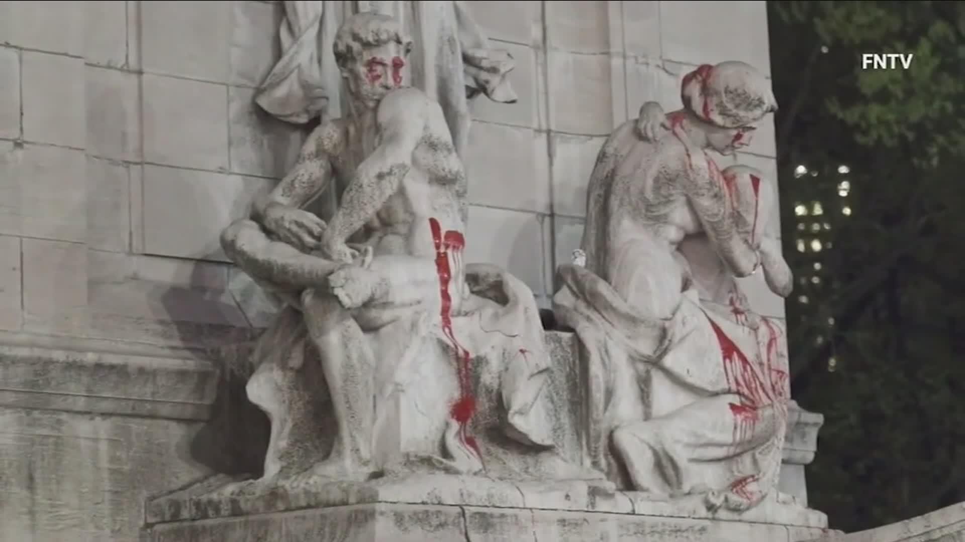6 arrested, NYC monument defaced in several acts of vandalism WNKY