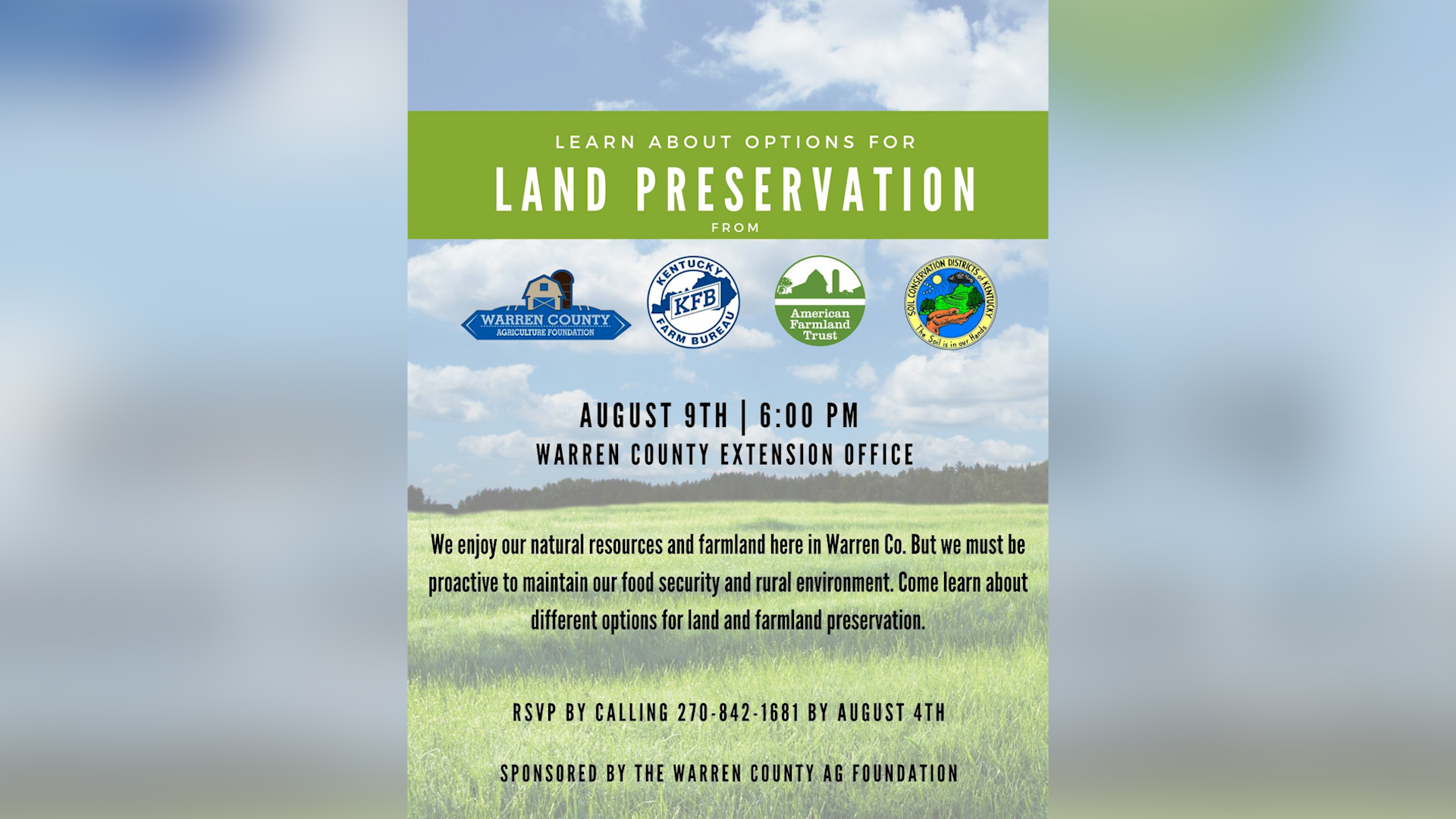 Farmers hold meeting for land preservation in Warren County WNKY News
